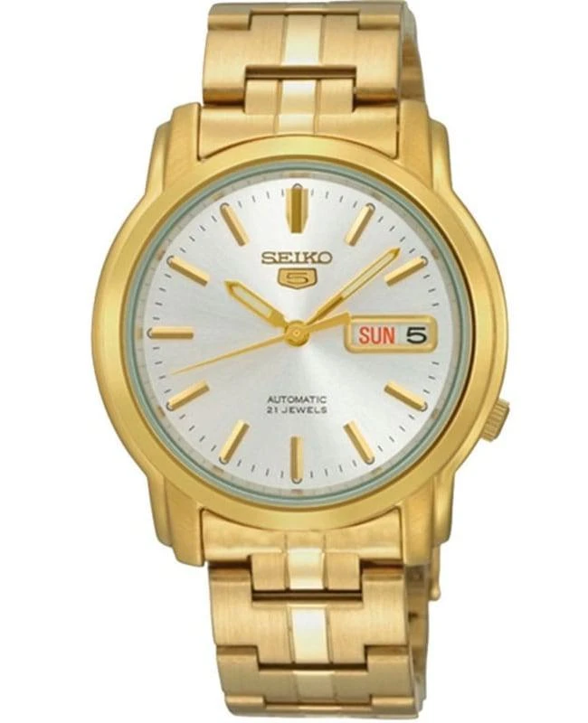 Seiko Seiko 5 Automatic Silver Dial Gold tone Steel Men's Watch SNKK74K1 1