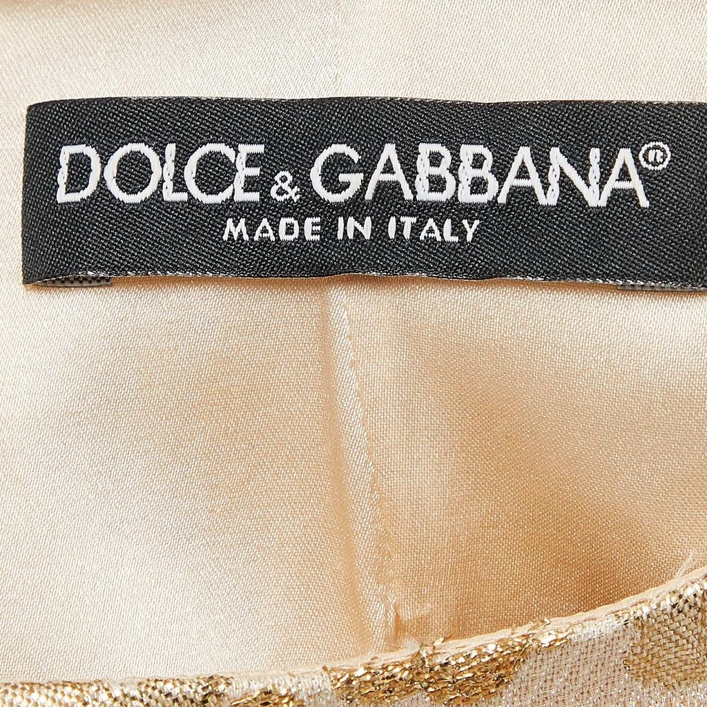 Dolce & Gabbana Dolce & Gabbana Gold Patterned Jacquard Sleeveless Mini Dress S 4