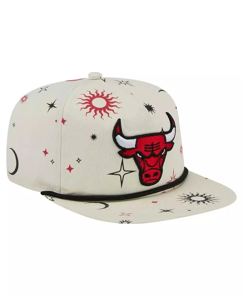 New Era Men's Cream Chicago Bulls Lunar Golfer Snapback Hat 3
