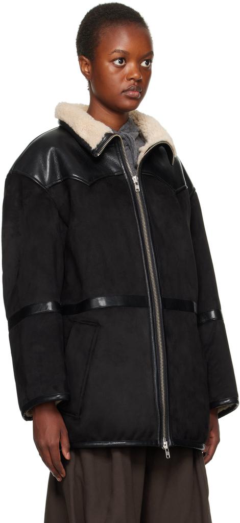 STAND STUDIO Black Rylee Faux-Shearling Jacket