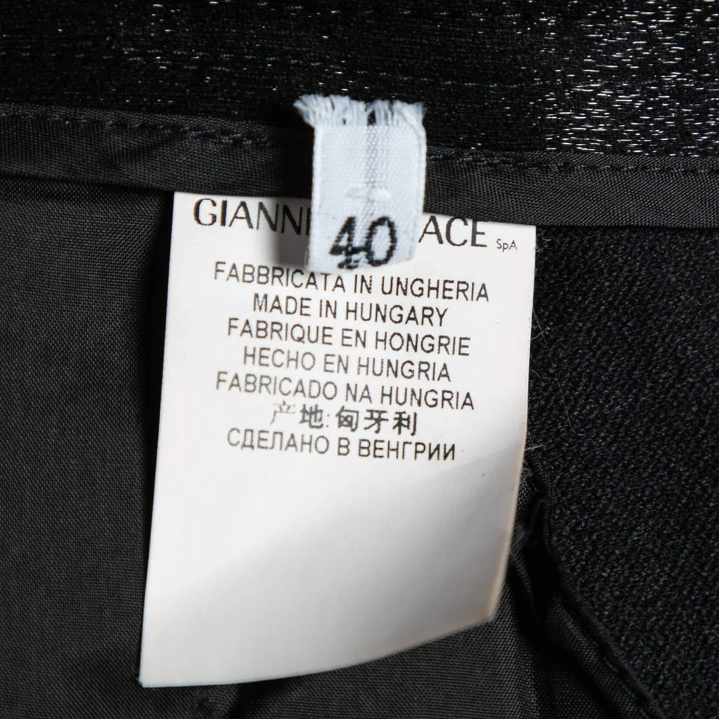Versace Versace Collection Black Textured Wool Pants S 5