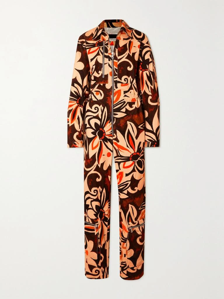 Dries Van Noten Floral-print Cotton-corduroy Jumpsuit 1
