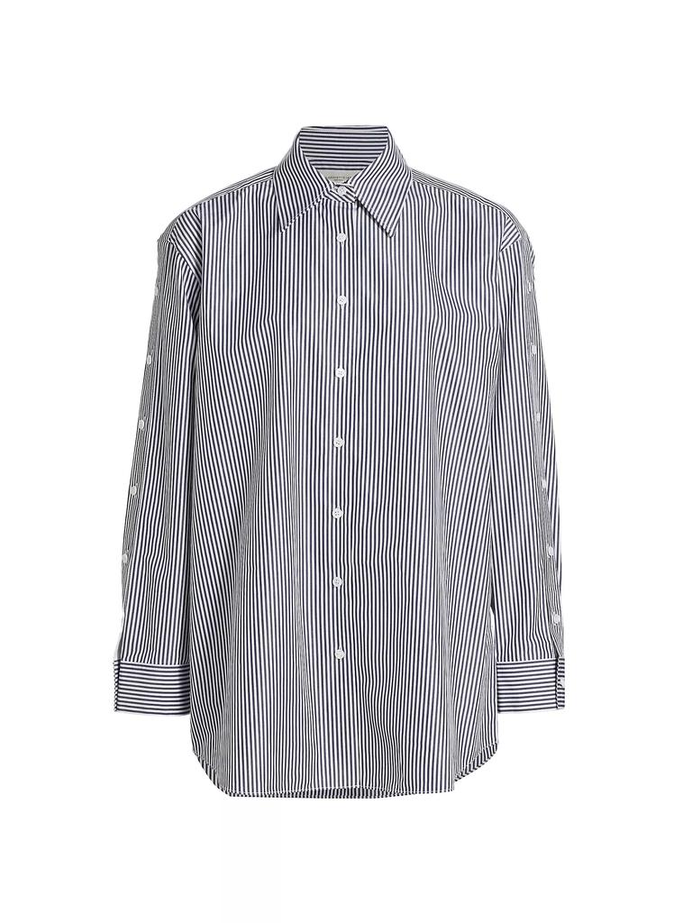 Lafayette 148 New York Striped Cotton Poplin Oversized Shirt