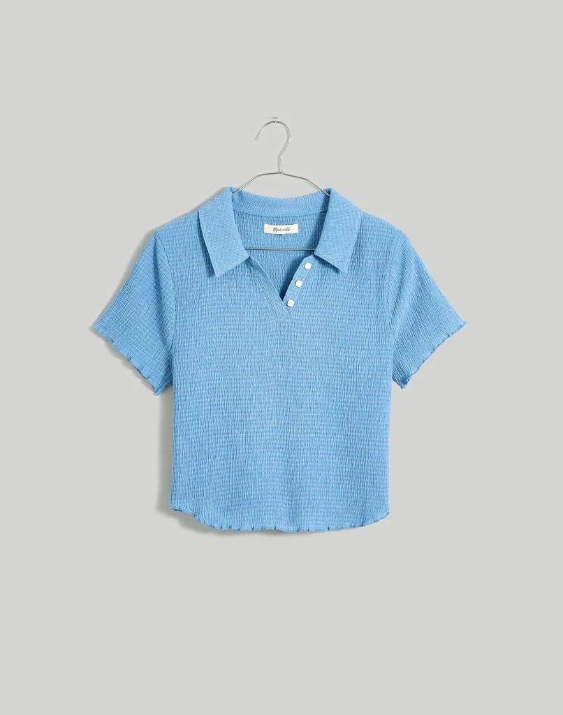 Madewell Crinkle Polo Crop Tee 5