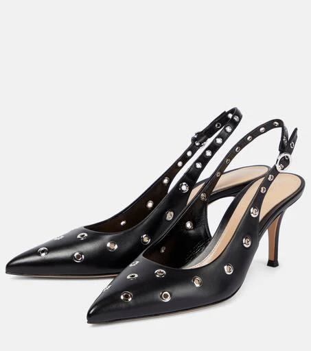 Gianvito Rossi Lydia studded leather slingback pumps 5