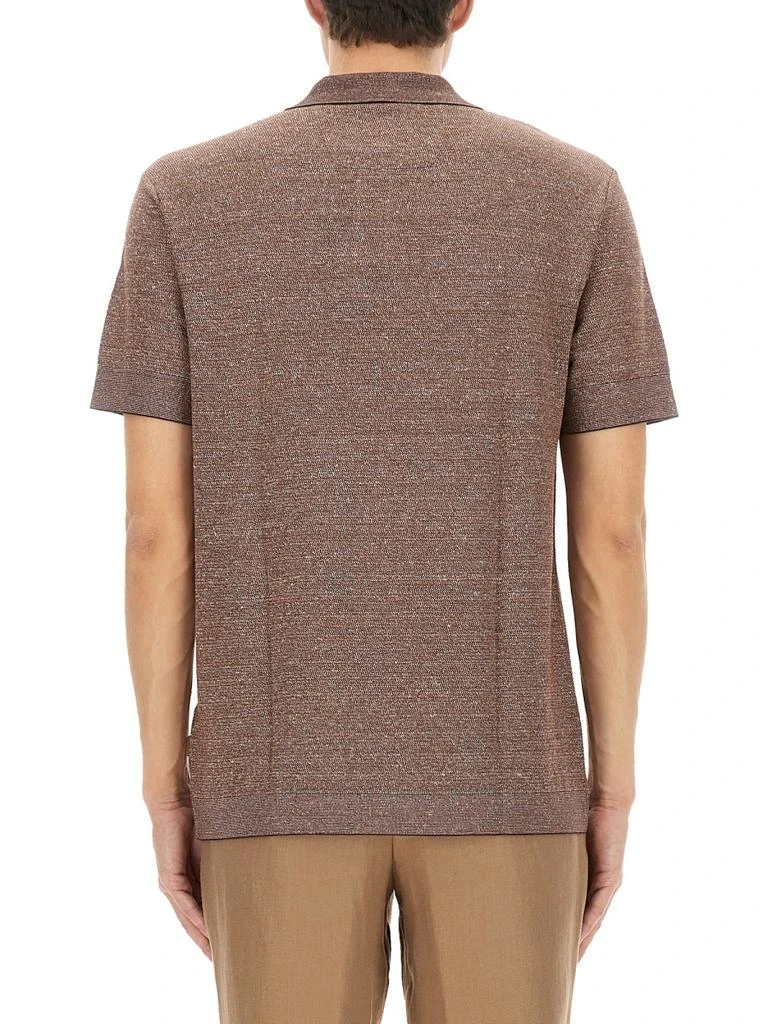 Hugo Boss POLO SHIRT IN COTTON, LINEN AND SILK 3