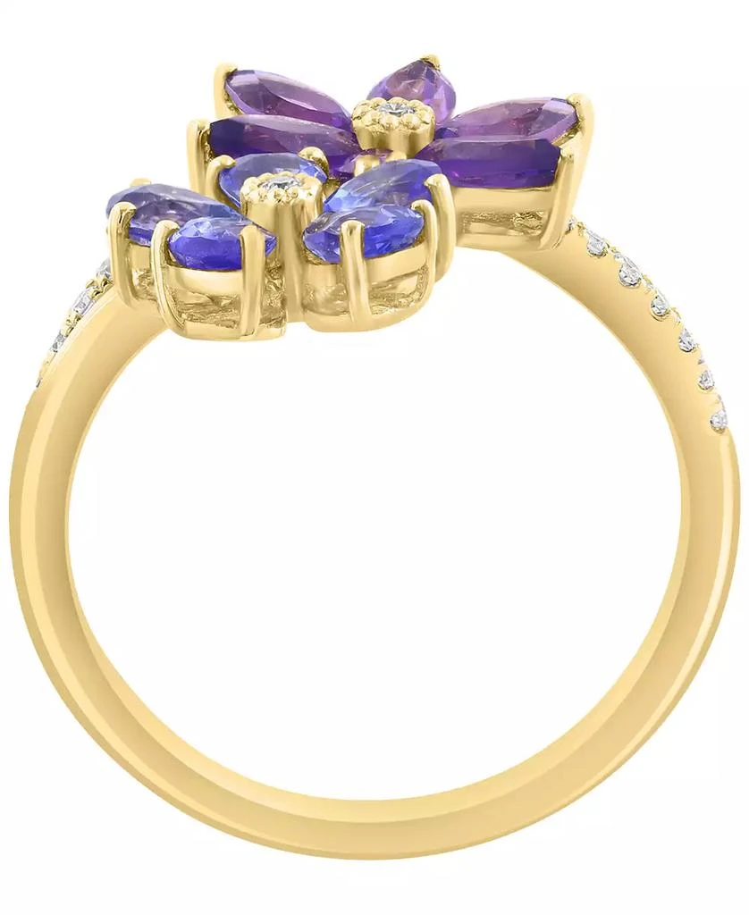 Effy Diamond (1/8 ct. t.w.), Amethyst (7/8 ct. t.w.) Tanzanite (1-1/20 ct. t.w.) Ring in 14k Yellow Gold 2