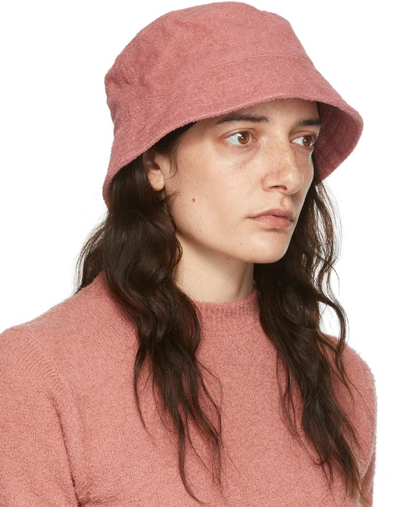 AURALEE Pink Organic Cotton Terrycloth Bucket Hat