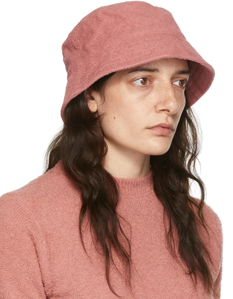 AURALEE Pink Organic Cotton Terrycloth Bucket Hat 2