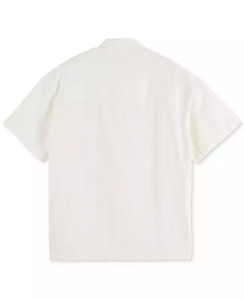 Scotch & Soda Men's Relaxed Fit Short Sleeve Cross Hatch Button-Front Camp Shirt 5