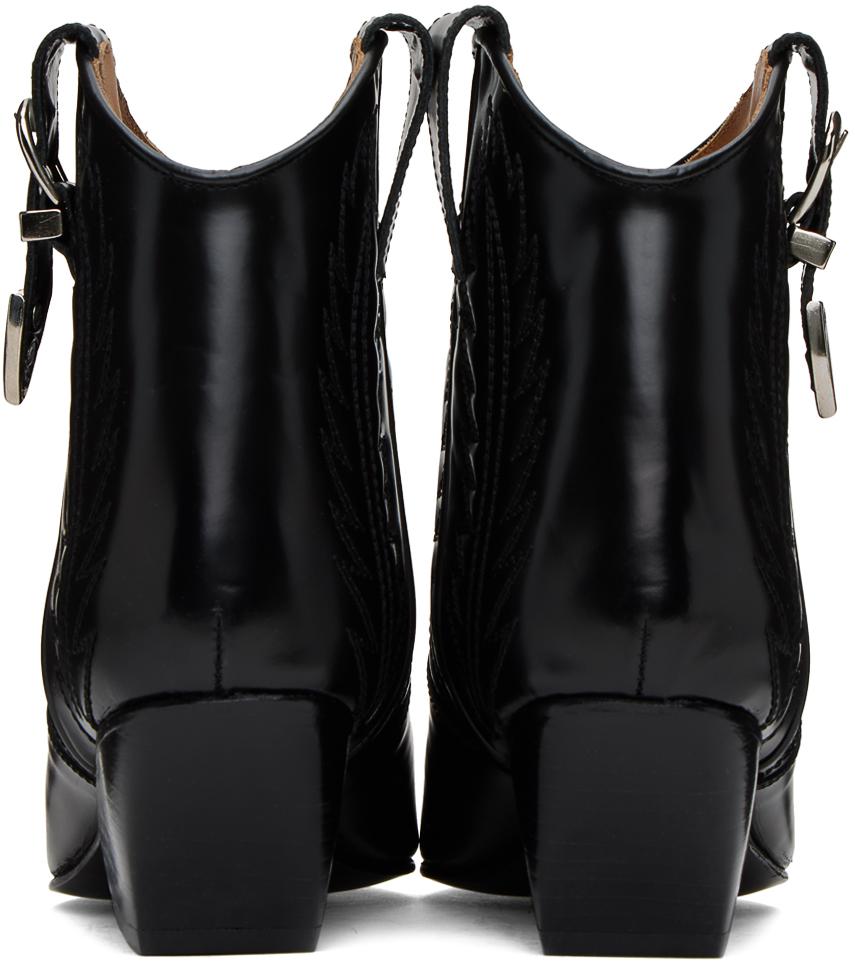 Toga Pulla Black Polido Ankle Boots