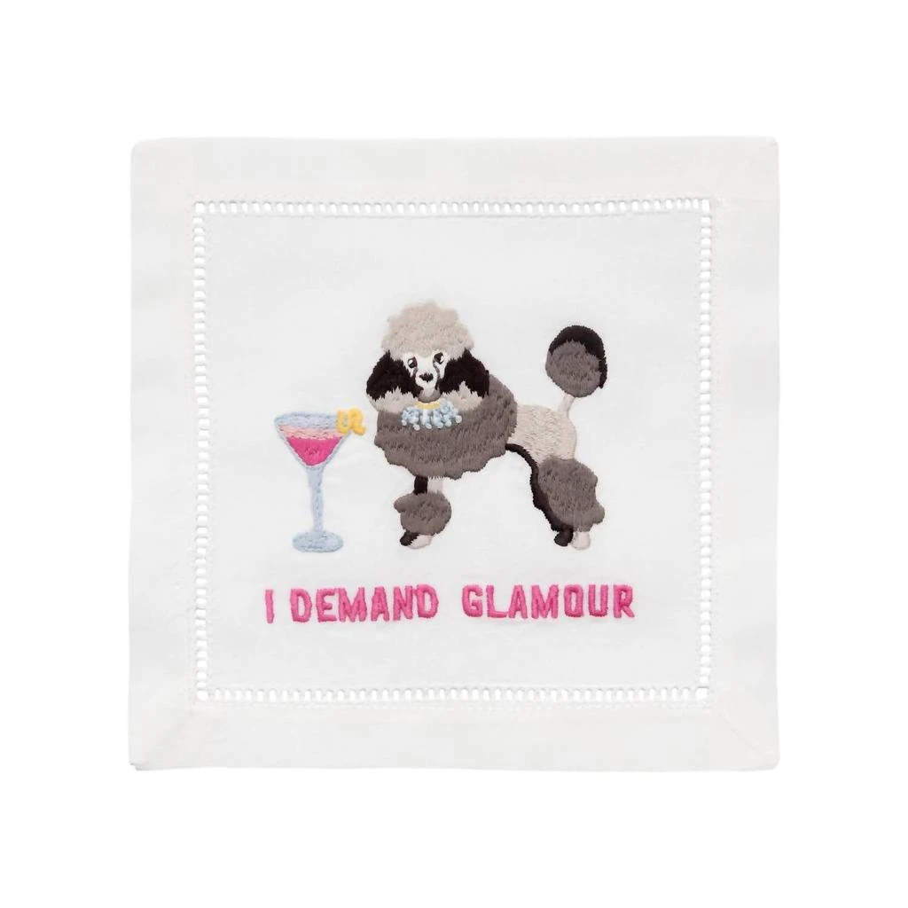 August Morgan I Demand Glamour Cocktail Napkins In Poodle