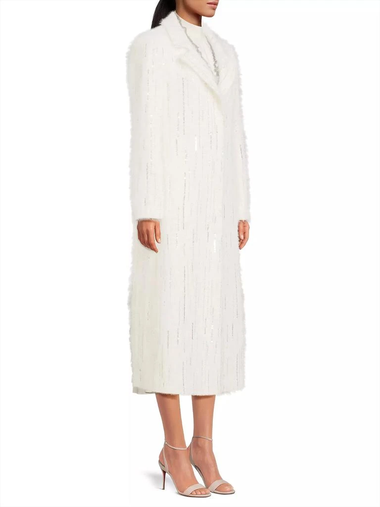 Milly Embellished Faux Mohair Coat 4