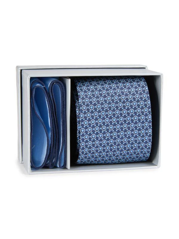 Hickey Freeman 2-Piece Silk Tie & Pocket Square Set 2