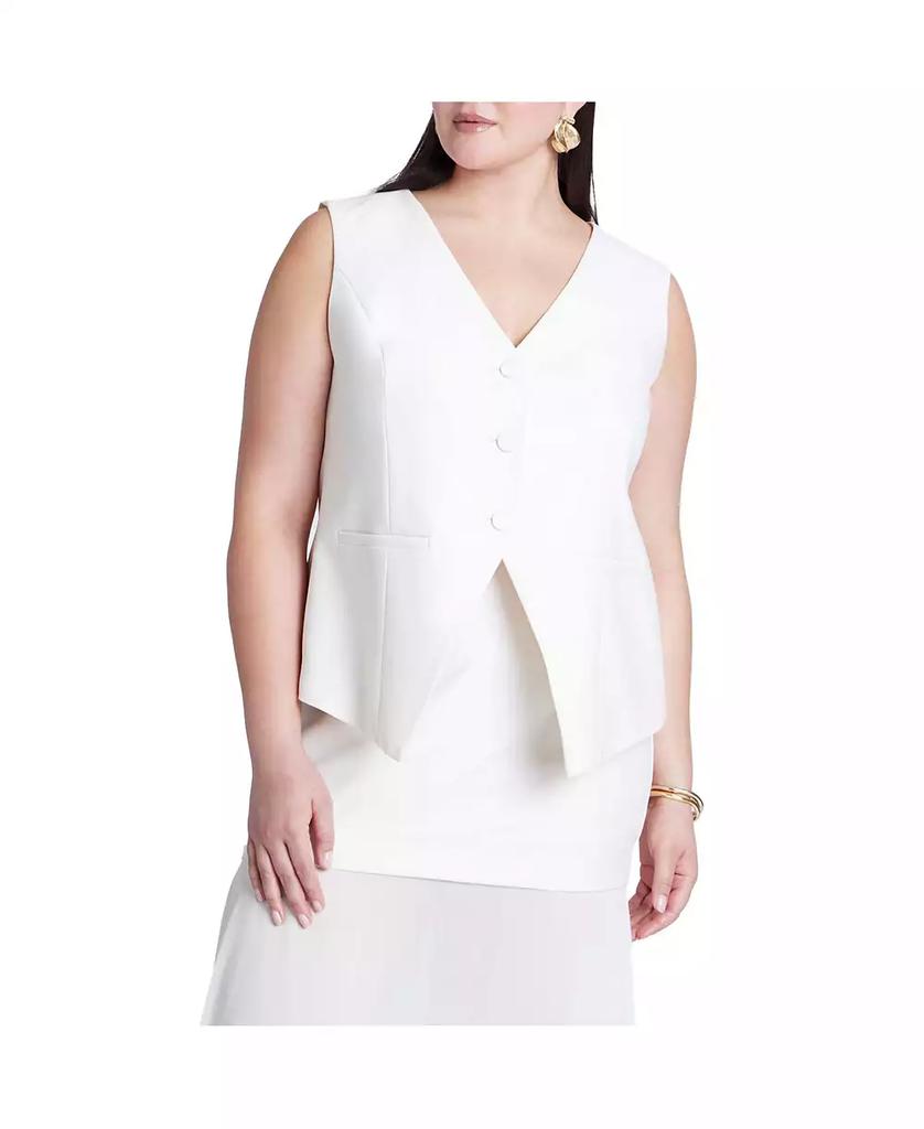 ELOQUII Women's Plus Size Split Hem Suiting Vest