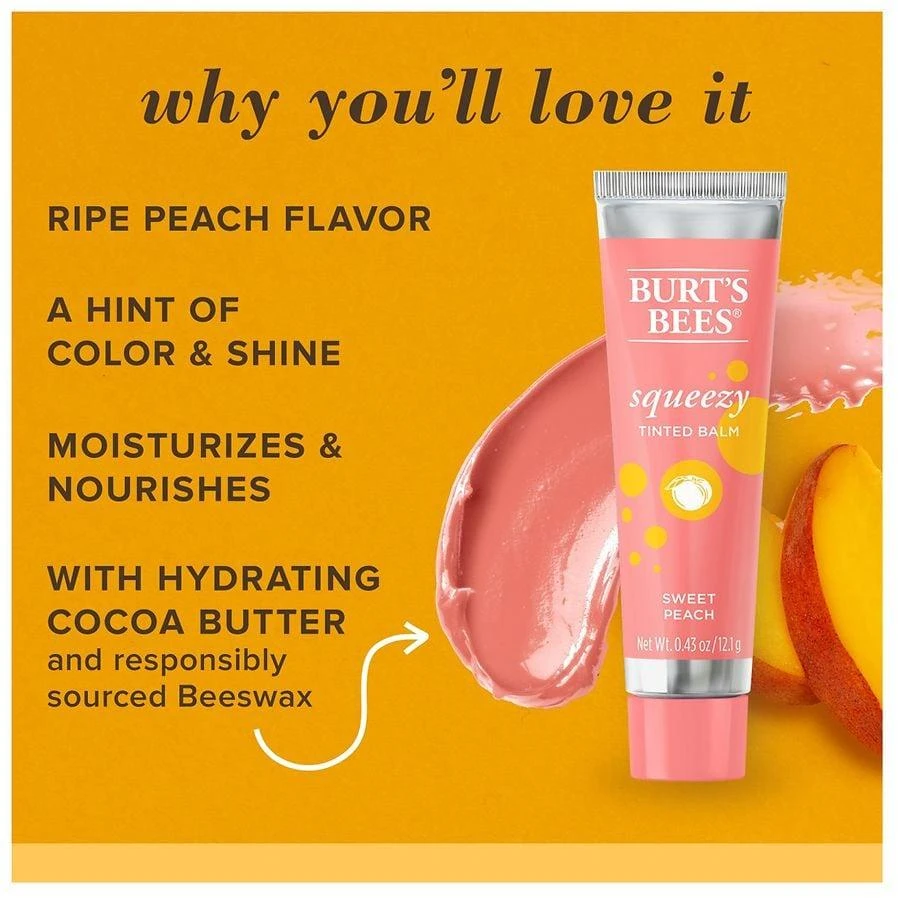 Burt's Bees Squeezy Tinted Lip Balm Sweet Peach 3