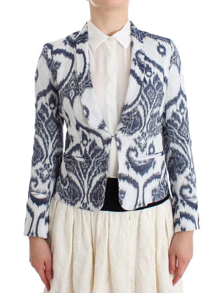 CHRISTIAN PELLIZZARI Christian Pellizzari Elegant Two-Tone Blue Short Blazer