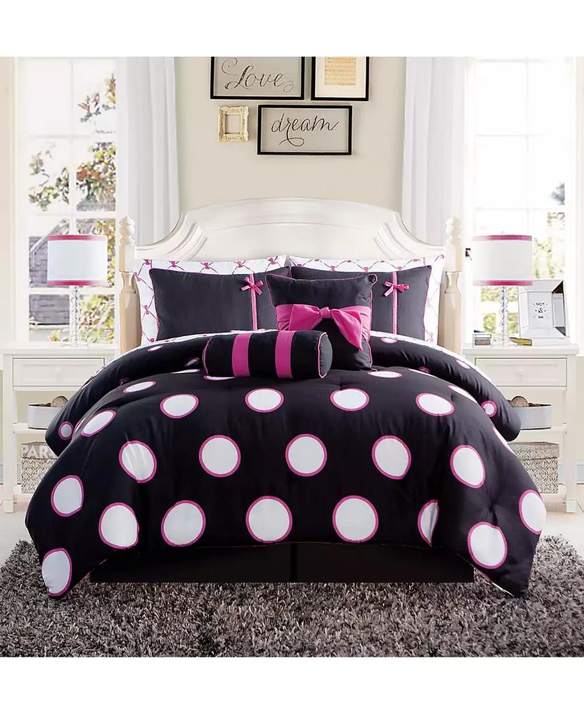 VCNY Home Sophie Polka Dot Bed in a Bag 8 Piece Comforter Set