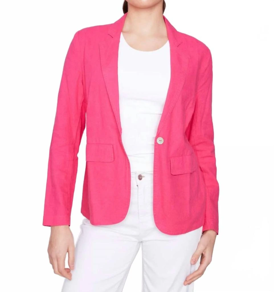CHARLIE B Linen Blazer In Punch 3