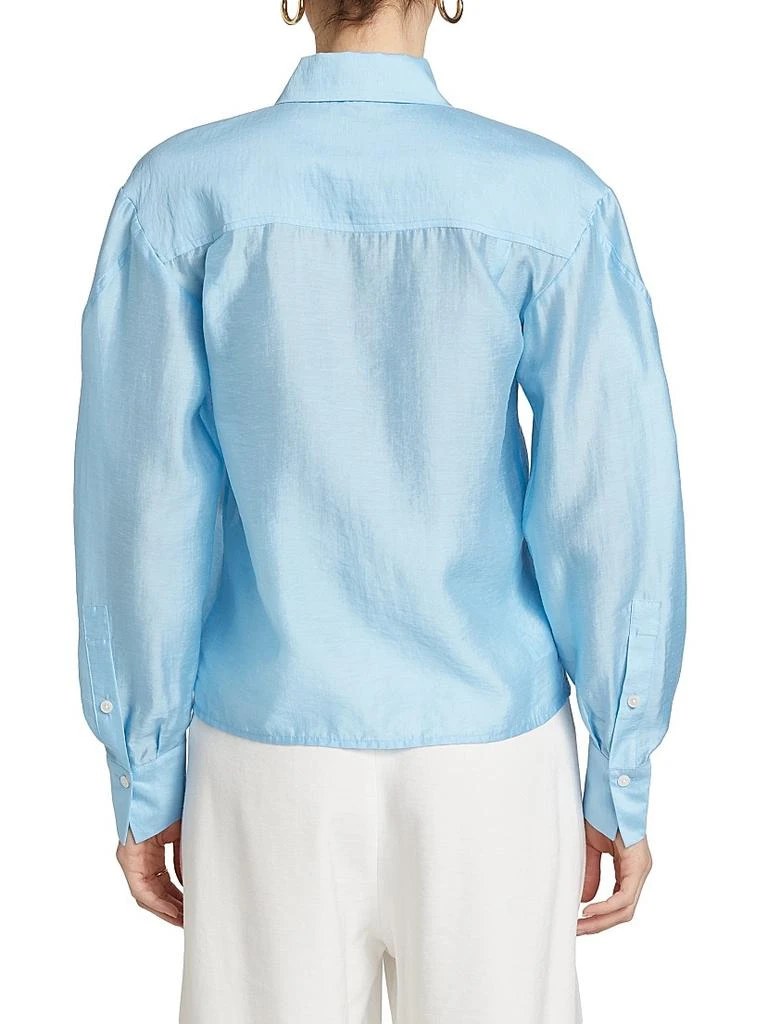 Derek Lam Juni Satin Balloon-Sleeve Blouse 5