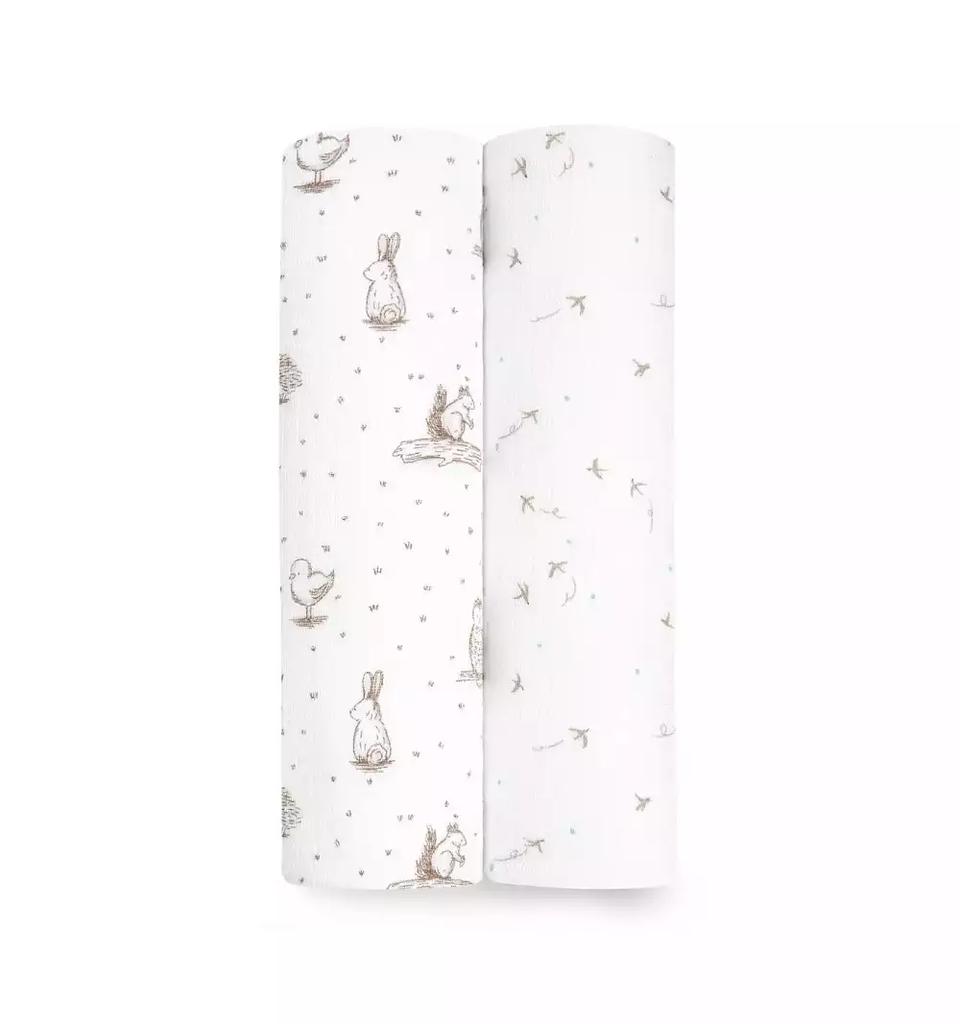 aden + anais Baby Girls Nature Swaddle Blankets, Pack of 2