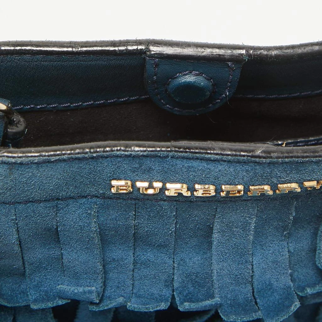 Burberry Burberry Blue Suede Mini Fringe Bucket Bag 6