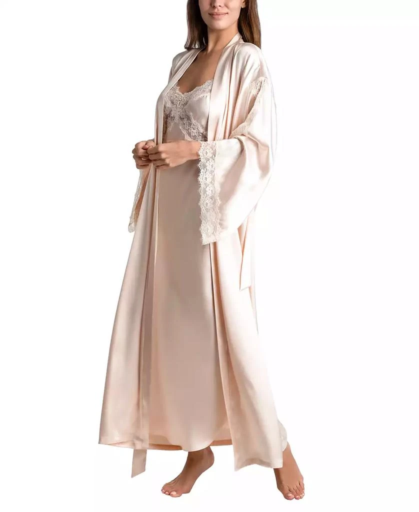 Linea Donatella Women's Luxe Brides Blush Lingerie Long Robe 5