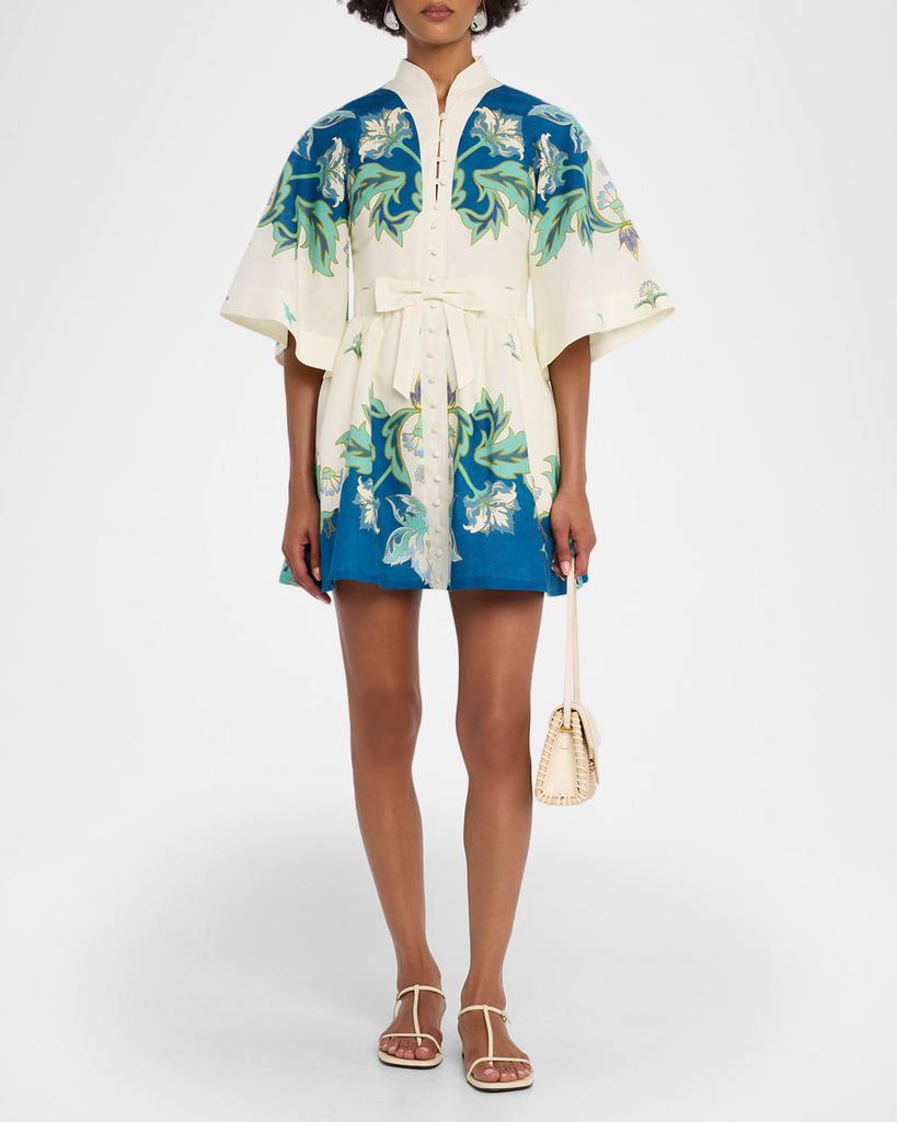 Mestiza New York Carmen Flared Floral-Print Mini Dress