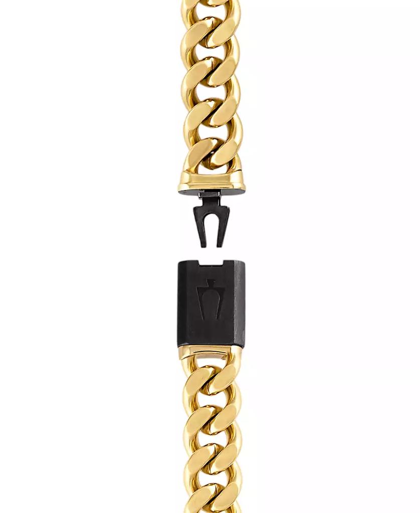 Bulova Men's Classic Curb Chain Bracelet in Gold-Plated Stainless Steel