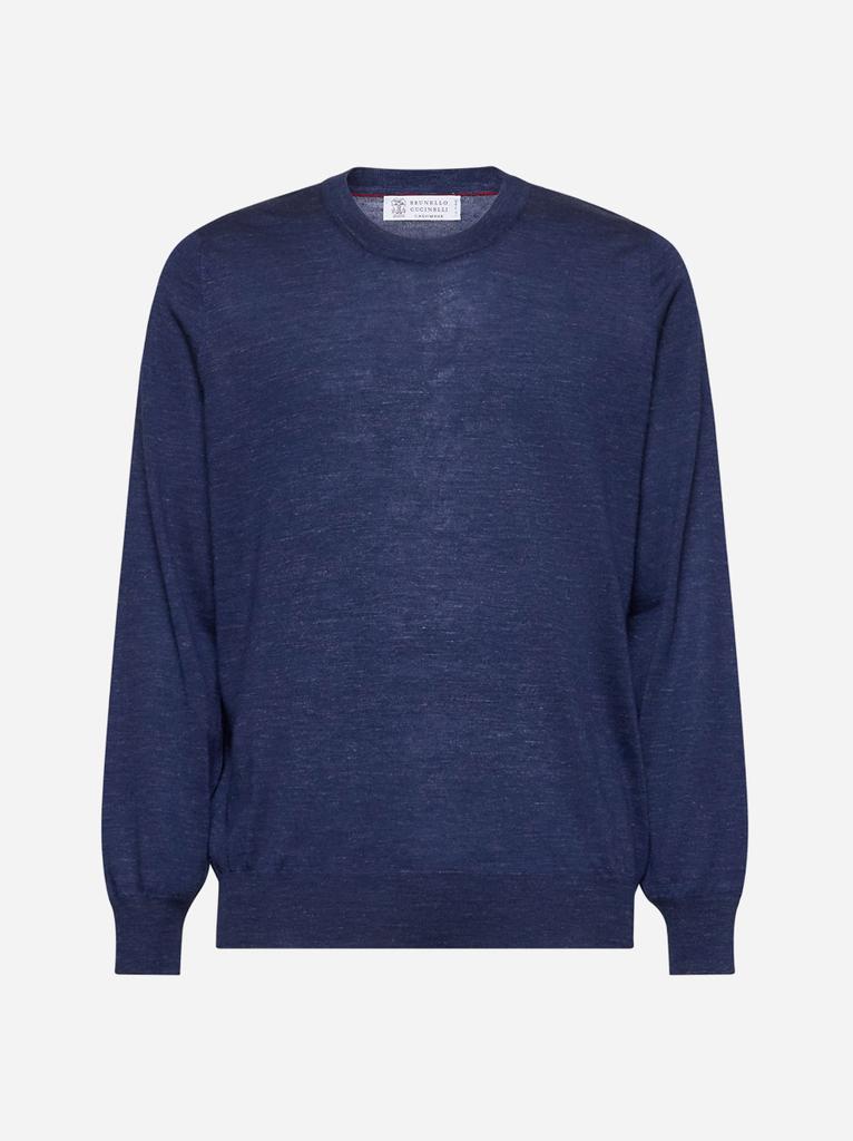 Brunello Cucinelli Blue cashmere  silk and linen sweater