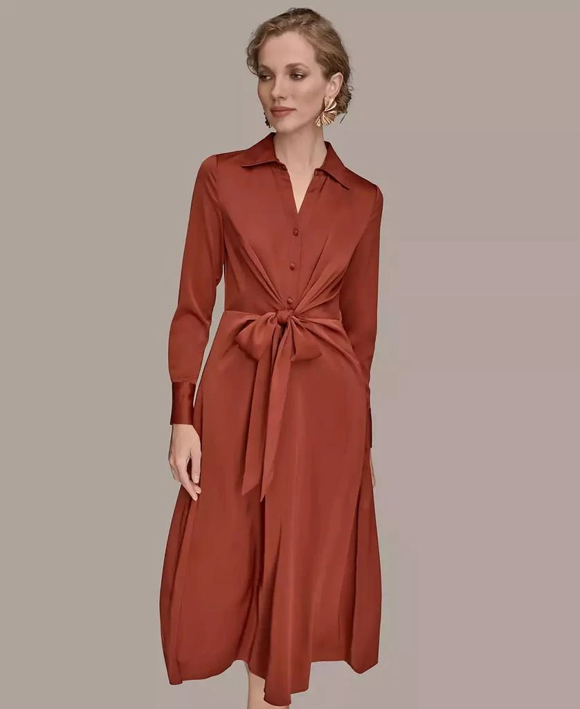 Donna Karan Women's Tie Front Shirt Dress 3