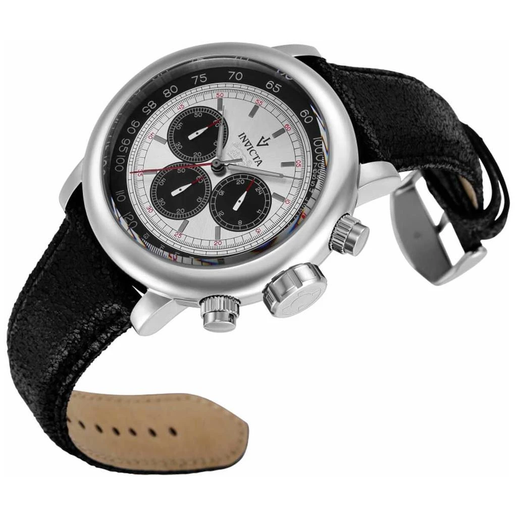 Invicta Invicta Men's Chronograph Watch - Vintage Silver Tone and Black Dial Strap | 37784 2