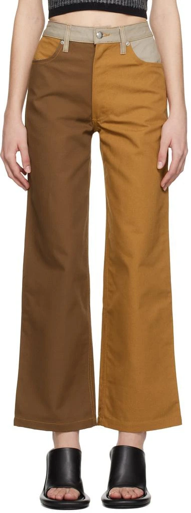 Eckhaus Latta SSENSE Exclusive Orange & Brown Jeans 1