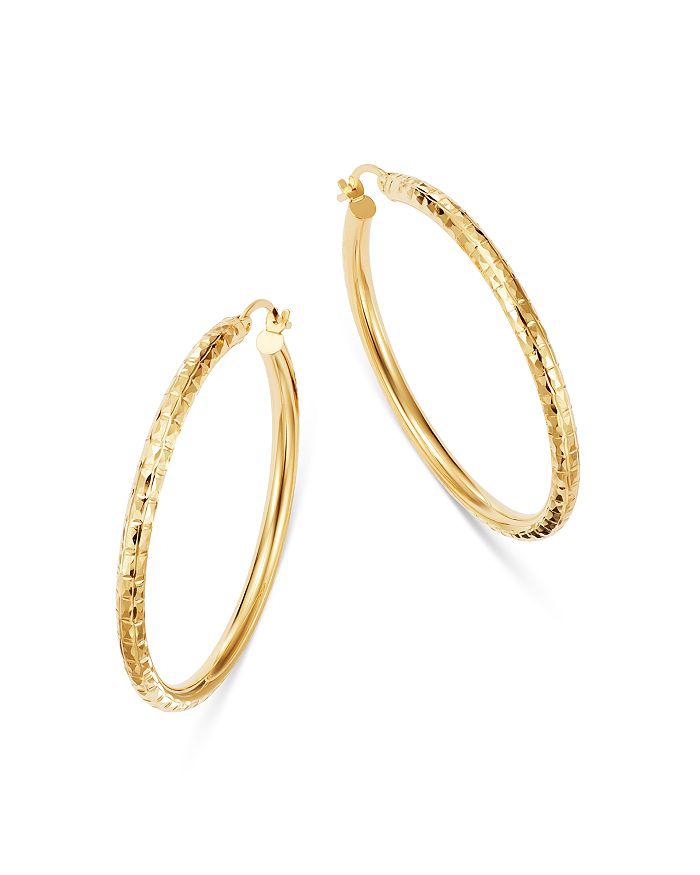 Bloomingdale's Diamond-Cut Hoop Earrings in 14K Yellow Gold