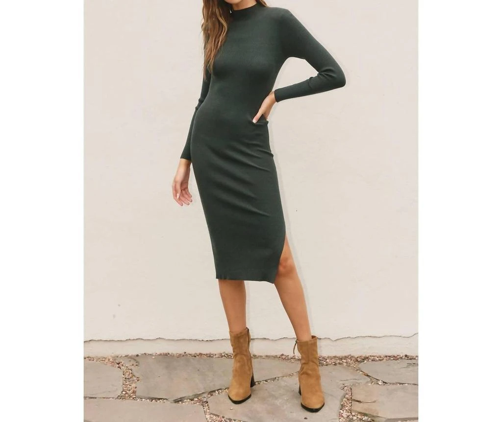 Dress Forum Dress Forum - Ribbed Knit Mock Neck Dress 3