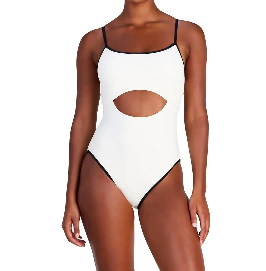 Kate Spade Cut Out One Piece Swimsuit In Contrast Solids 1