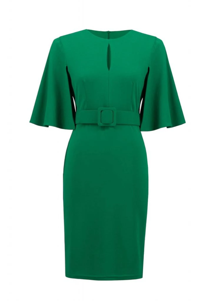 JOSEPH RIBKOFF Butterfly Sleeve Sheath Dress In Kelly Green 4