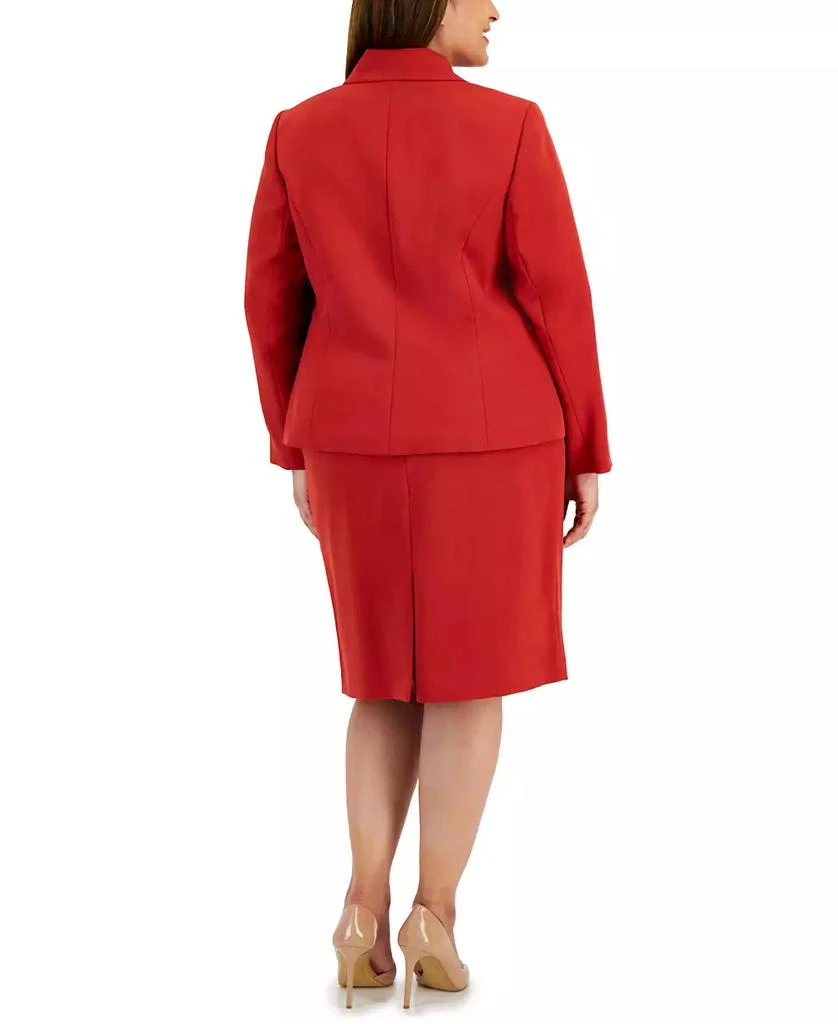 Le Suit Plus Size Crepe Wing-Collar Jacket & Slim Skirt Suit 2