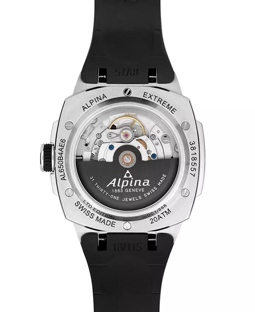 Alpina Men
s Swiss Automatic Alpiner Extreme Regulator Black Rubber Strap Watch 41mm 2