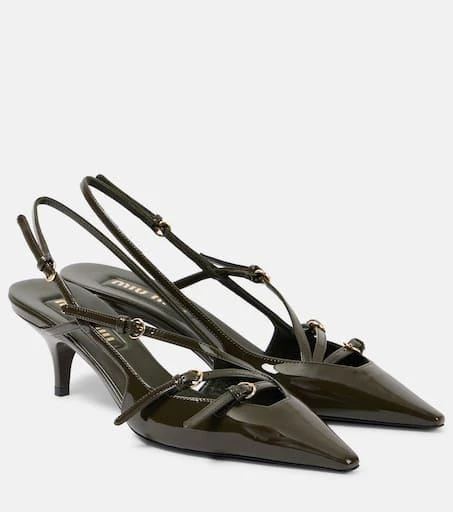 Miu Miu Patent leather slingback pumps 1