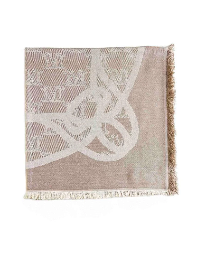 Max Mara Max Mara All-Over Logo Patterned Fringed Edge Scarf from Cettire