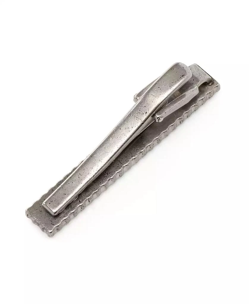 Ox and Bull Trading Co. Men's Antique Silver Herringbone Tie Clip 2