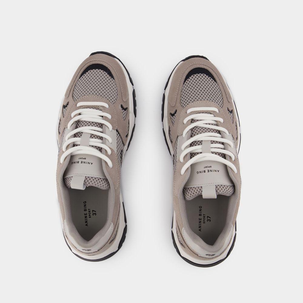 【関税込み】ANINE BING グレー Brody スニーカー ANINE BING Brody lace-up Sneakers | Grey | FARFETCH
