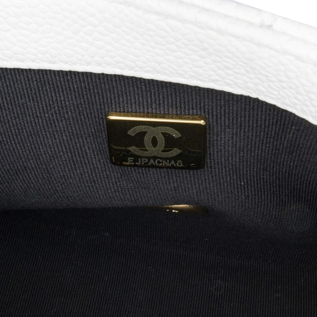 Chanel Chanel White Small Quilted Caviar Twist Your Buttons Flap 5