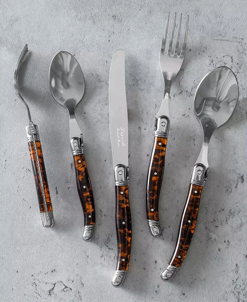 French Home Laguiole Connoisseur 20-Piece 18/10 Flatware Set with Tortoise Handles 3
