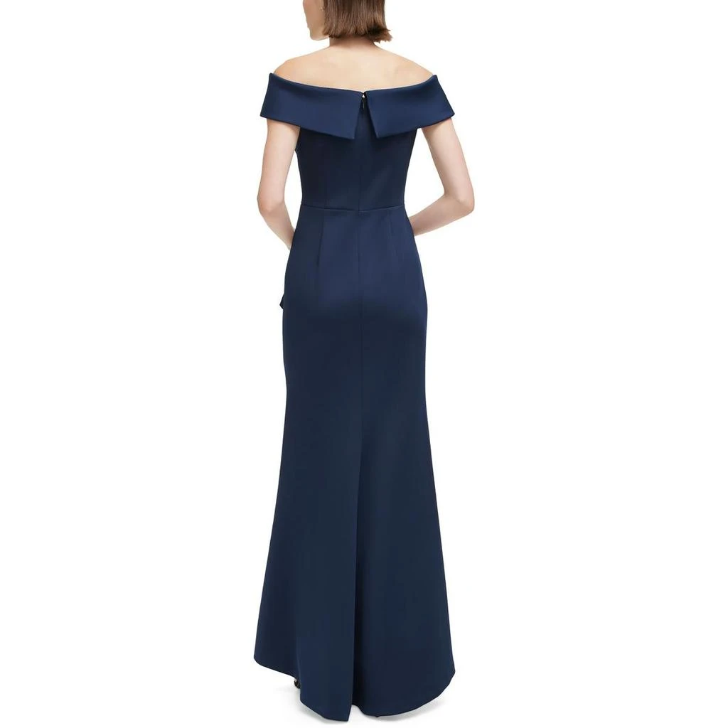 Jessica Howard Petites Womens Off-The-Shoulder Ruffled Evening Dress 2