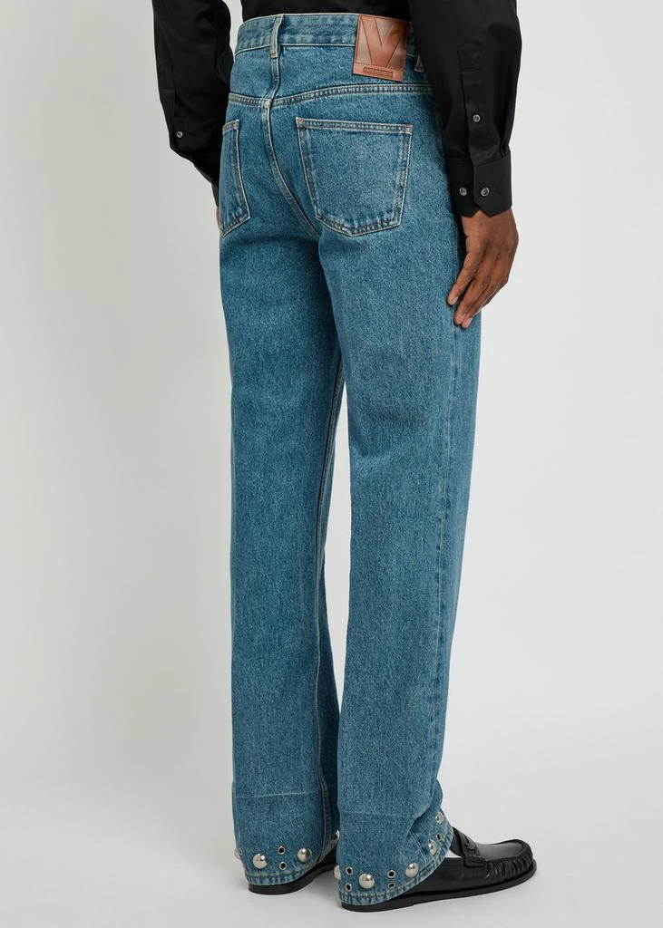 Valentino Stud-embellished straight-leg cotton jeans 3