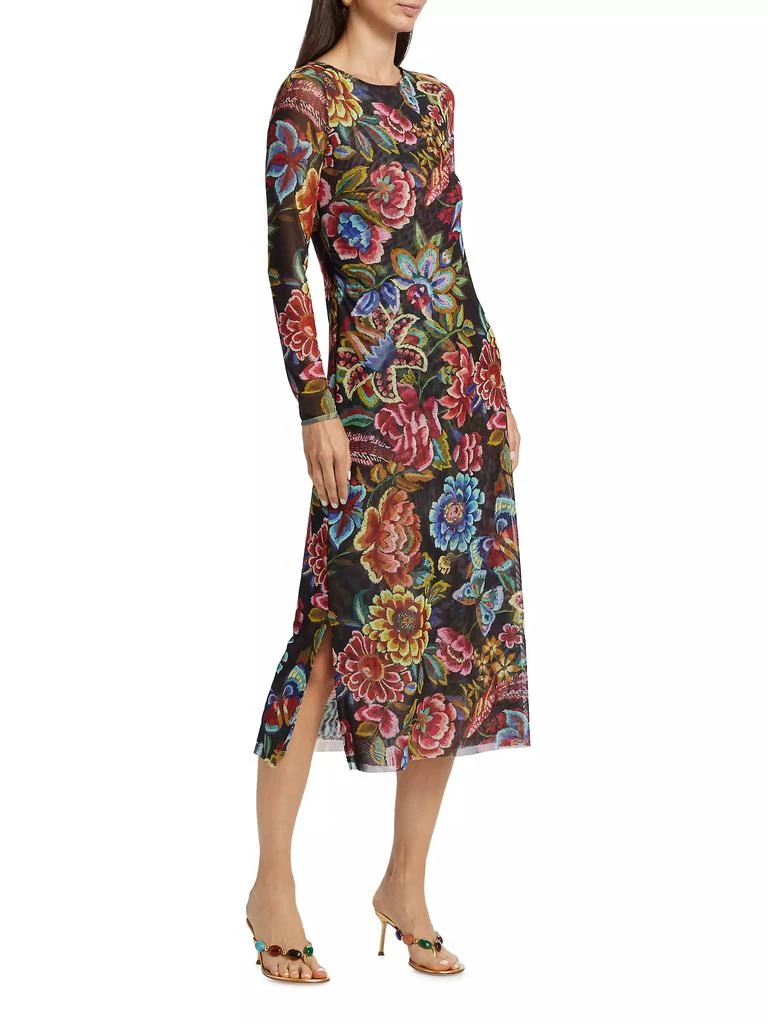 Johnny Was Maldova Floral Mesh Midi-Dress 4