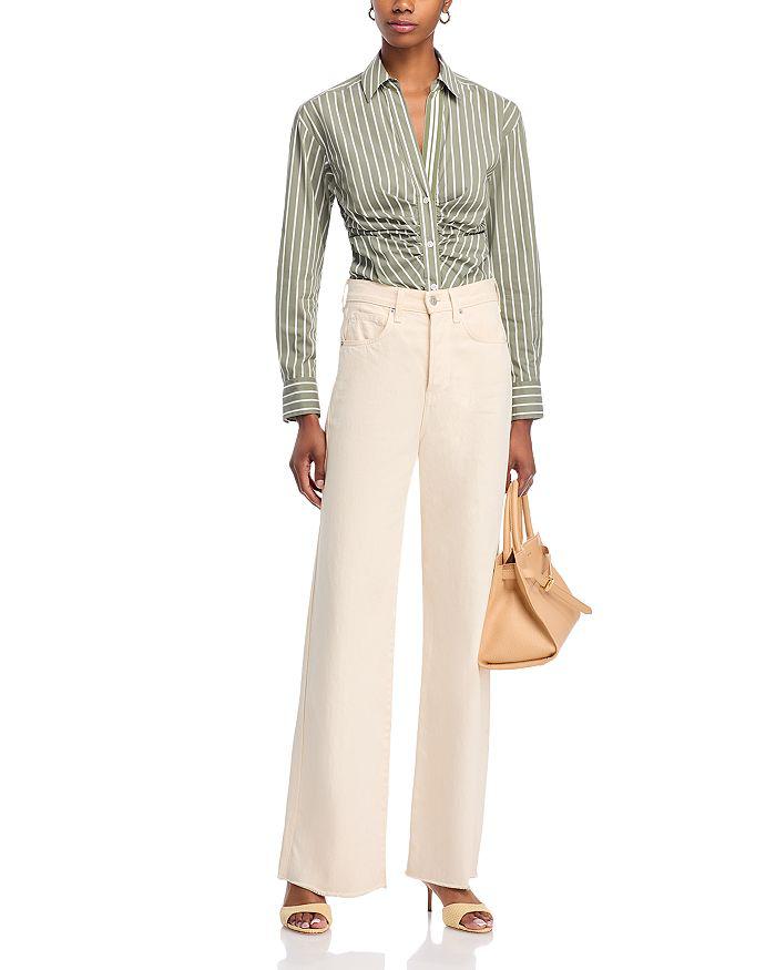 VERONICA BEARD Devra Stripe Center Ruched Shirt