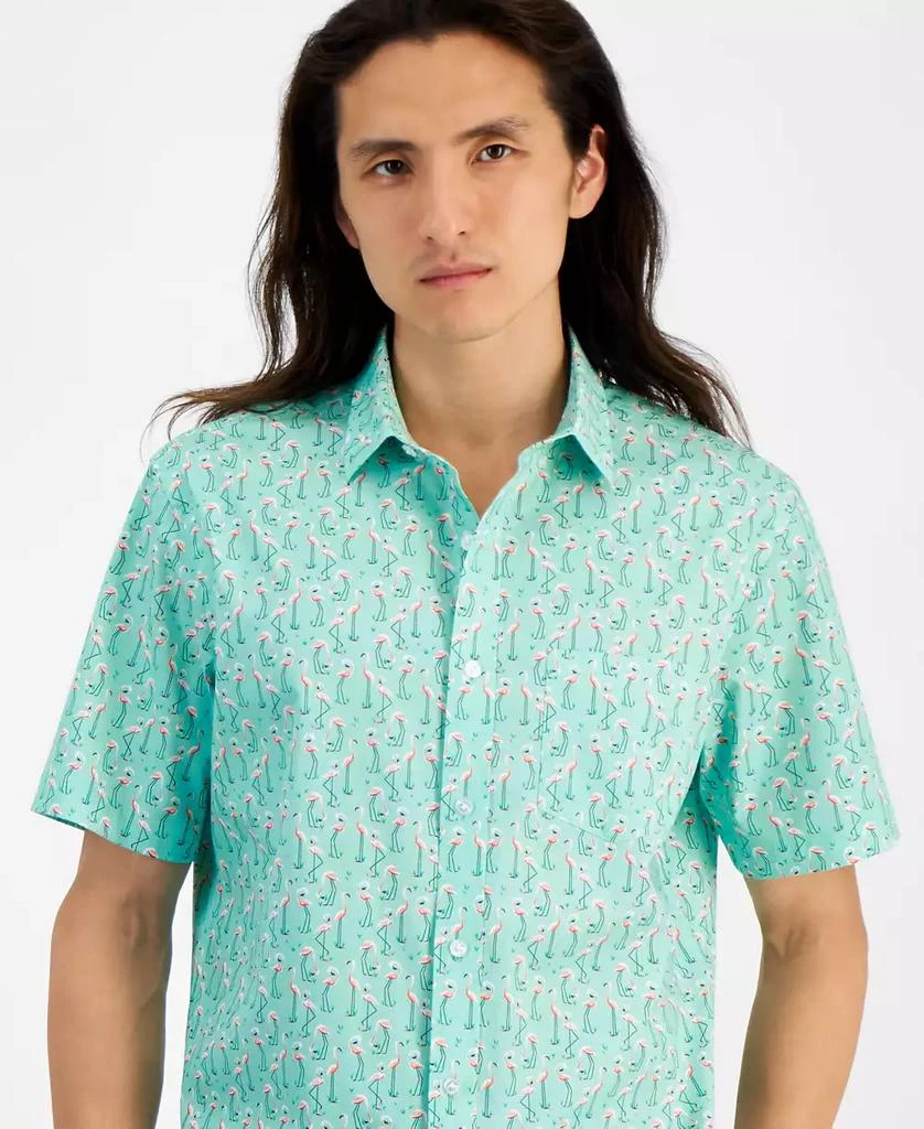 Club Room Men's Flamingo State Regular-Fit Stretch Printed Button-Down Poplin Shirt, Created for Macy's 3